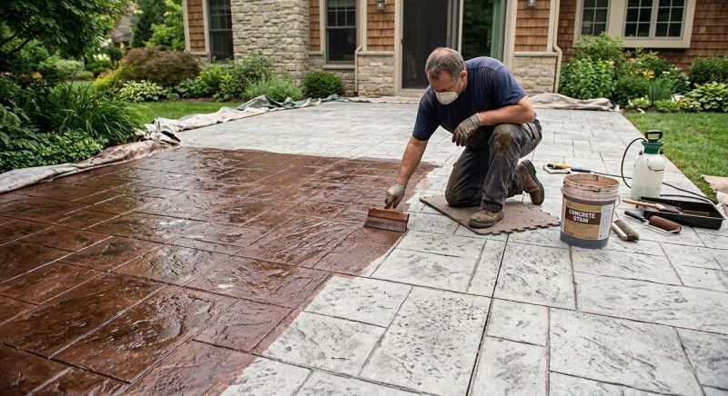 Concrete Patio Staining in Dallas, TX