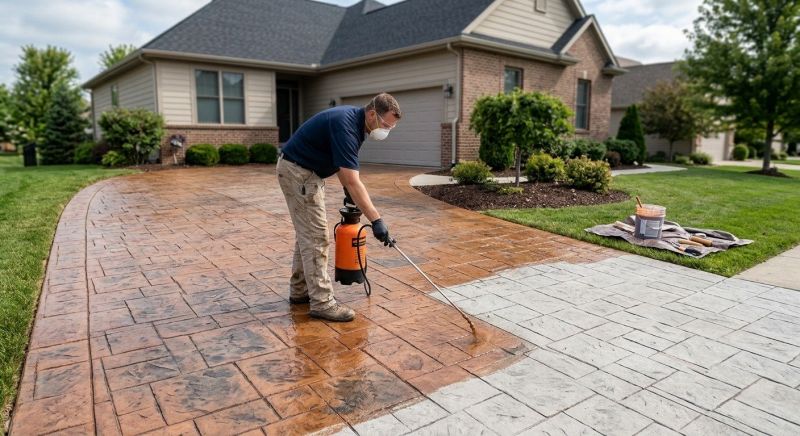 Driveway Concrete Staining in Corpus Christi, TX