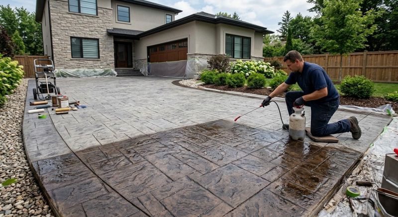 Stained Concrete Installation in Fort Worth, TX